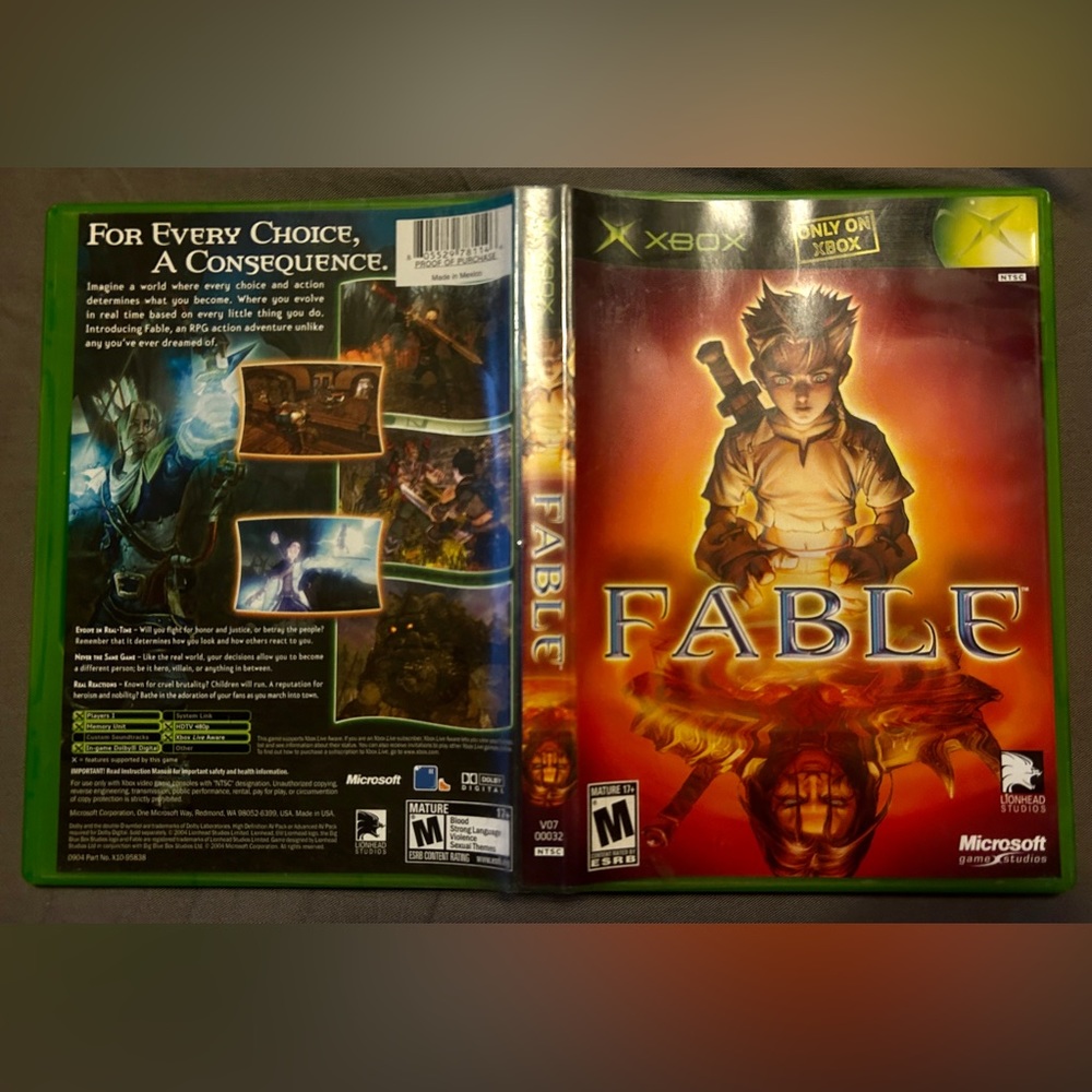 XBOX Fable 2004. Black Box. Complete. Cleaned and Tested.